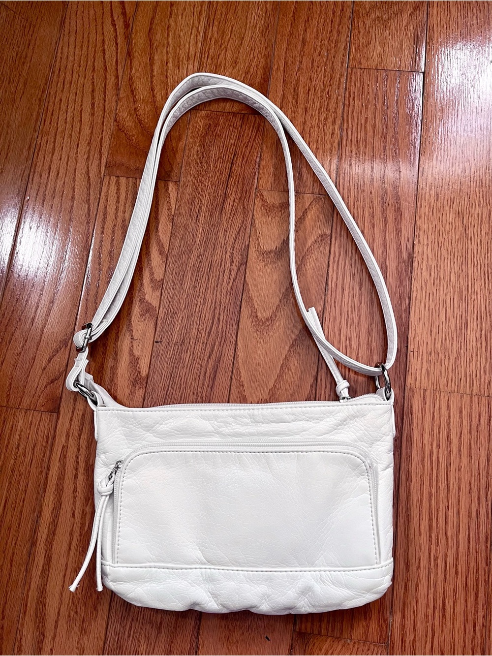 White Leather Crossbody Purse - Women